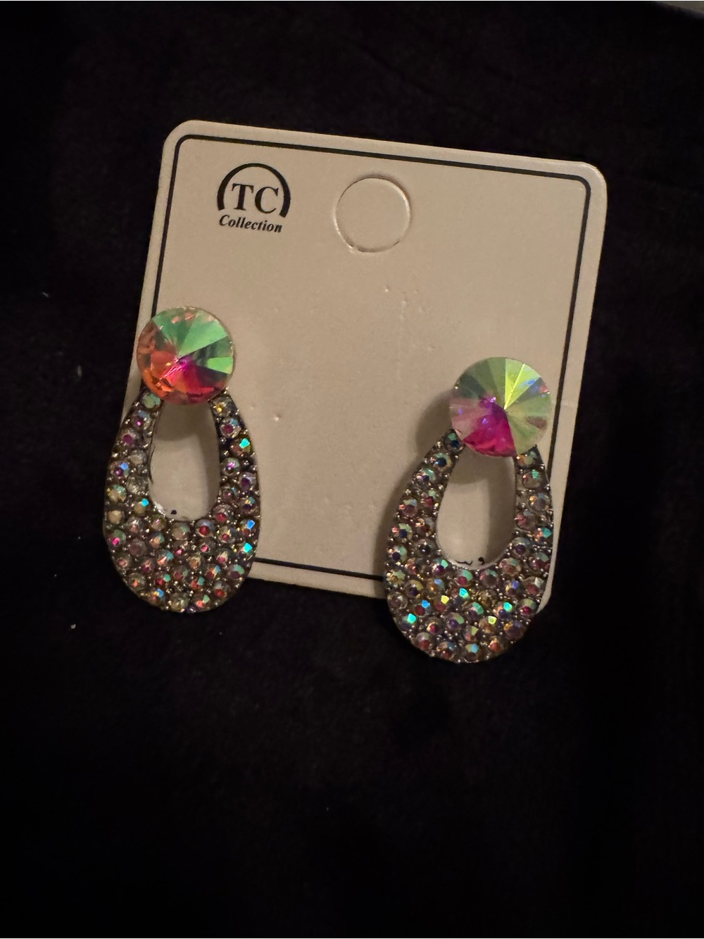 Sparkling Iridescent Teardrop Earrings